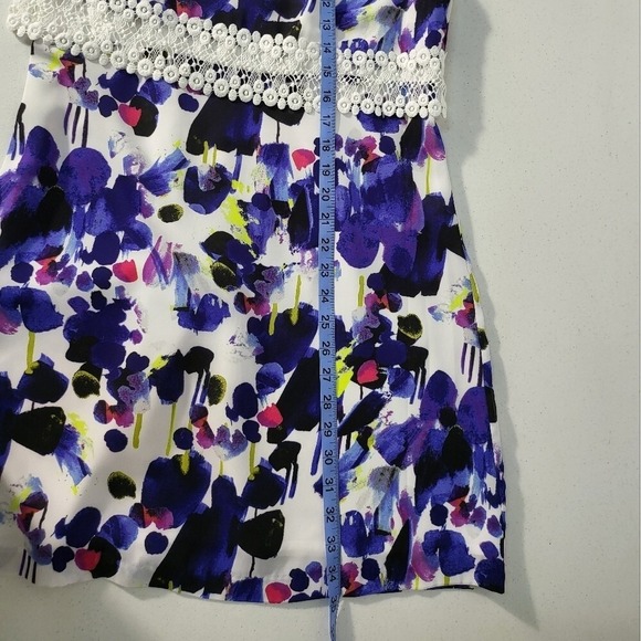 Vintage Kensie Floral Sleeveless Dress with Lace Detail Casual Summer Dress - Picture 10 of 11